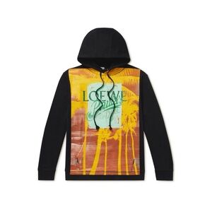 Loewe x Paula’s Ibiza Palm Print Logo Hoodie (Sz XL) Graphic Black Multi